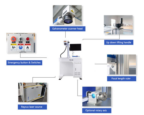 Software di controllo JCZ GONXING Desktop Fiber Laser Marking Machine 30W 50W 80W 100W per metallo Non metallo Velocità di marcatura rapida