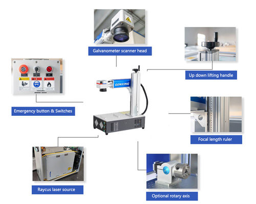 Software di controllo EZCAD JPT 30W Macchina portatile di marcatura laser a fibra per acciaio inossidabile Lo strumento per il ristorante finale