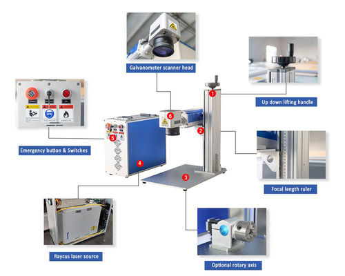 Split Lightburn raffreddata ad aria 20w 30w 50w 60w 100w 100w Macchina di marcatura laser a fibra di incisione profonda per materiali metallici non metallici