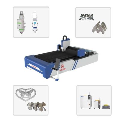 Prodotti di lamiere e tubi di metallo manipolati Macchina di taglio laser a fibra di lamiera da 1500W con testa laser Raytools